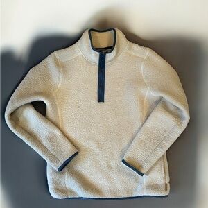 Avalanche Cream Zip Up Sweater Plush Fleece Casual